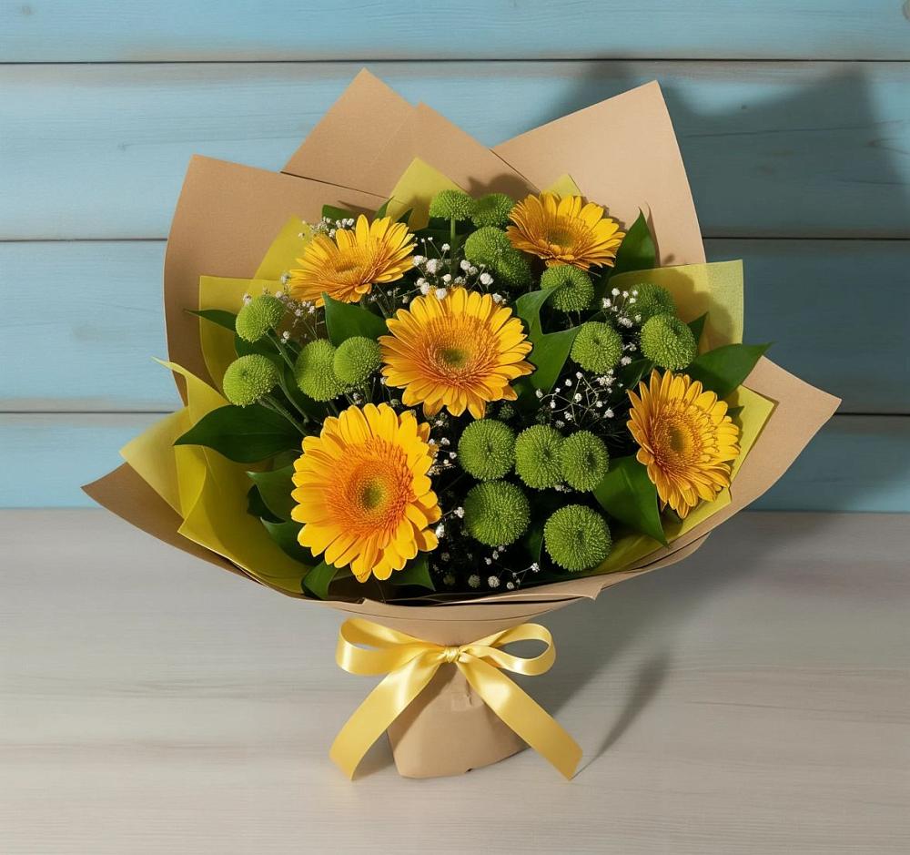 Букет цветов из: Герберы и Хризантемы в Дзержинске