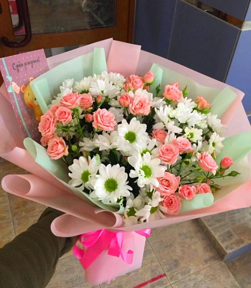 Букет цветов из: Розы и Хризантемы в Дзержинске