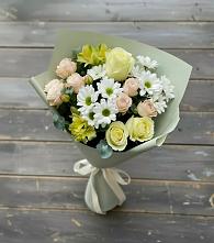 Букет цветов из:  Альстромерии, Розы и Хризантемы в Дзержинске