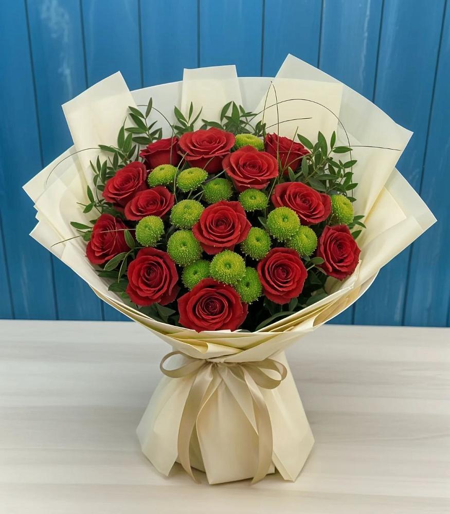 Букет цветов из: Розы и Хризантемы в Дзержинске