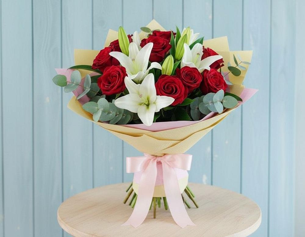 Букет цветов из: Лилии и Розы в Дзержинске